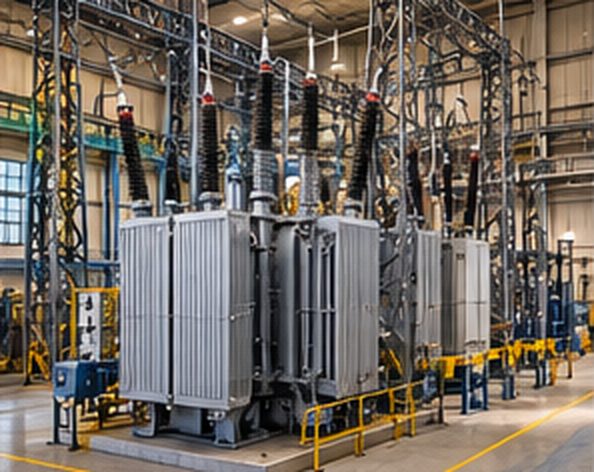 Concept view of step-up transformers and switchgear